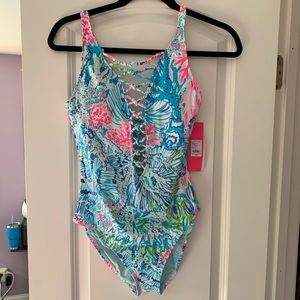 Lilly Pulitzer Isle Lattice One Piece Sink or Swim